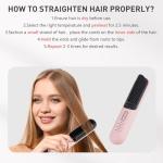 TANSHINE Cordless Hair Straightener Brush for Travel,Portable USB-C Small Hair Straightening Comb for Women,Rechargeable Mini Hot Hair Straightener Brush,Anti-Scald Heated Styling Tools,Pink
