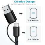Puxnoin Multi Charging Cable 5 in 1, 2Pack 4FT USB C Multi Charger Cable Universal Multiple Charging Cord with USB C/Micro USB Connectors for Most Cell Phone, Tablets (Charging Only)