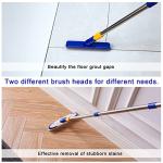 ITTAR Grout & Scrub Brush Combo, Floor Scrubber with Long Handle, Multi-Purpose Stiff Bristles Cleaning Brush Set for Tile, Grout, Deck, Kitchen, Shower Floor (2 Pcs)