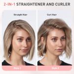 TANSHINE Cordless Hair Straightener Brush for Travel,Portable USB-C Small Hair Straightening Comb for Women,Rechargeable Mini Hot Hair Straightener Brush,Anti-Scald Heated Styling Tools,Pink