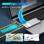 4-in-1 Multi USB C Charging Cable Cord Fast Charge 240W, USB A/C to USB C/L, Chubby Cable C Compatible with iPhone iPad Samsung MacBook Tablets All Devices, Camping & Travel Essentials (1Pack, 4.8FT)