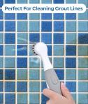 kHelfer Electric Cleaning Brush with Battery Power, KH6A Small Electric Grout Brush&5 Replacement Brush, Lightweight Waterproof Stainless Steel Wire Brush for Grout, Tile, Corner, Kitchen, Bathroom