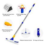 ITTAR Grout & Scrub Brush Combo, Floor Scrubber with Long Handle, Multi-Purpose Stiff Bristles Cleaning Brush Set for Tile, Grout, Deck, Kitchen, Shower Floor (2 Pcs)