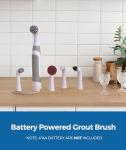 kHelfer Electric Cleaning Brush with Battery Power, KH6A Small Electric Grout Brush&5 Replacement Brush, Lightweight Waterproof Stainless Steel Wire Brush for Grout, Tile, Corner, Kitchen, Bathroom
