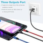 Puxnoin Multi Charging Cable 5 in 1, 2Pack 4FT USB C Multi Charger Cable Universal Multiple Charging Cord with USB C/Micro USB Connectors for Most Cell Phone, Tablets (Charging Only)