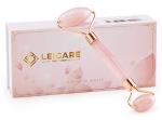 LeiCare Jade Roller for Face - Rose Quartz Face Roller Skin Care - Stone Facial Roller, Face Massager for Women, Relieve Stress, Remove Wrinkles Eye Puffiness