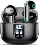Wireless Earbuds Bluetooth 5.4 In Ear Buds 6 Mic ENC Noise Cancelling Clear Calls, Deep Bass HiFi Stereo Sound Earphones 35H Playtime LED Power Display IPX7 Waterproof Headphones for Android iOS Black