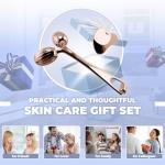 Yeamon Gua Sha Facial Tools and Face Roller Set, Facial Massage Tool for Women’s Skincare Routine,Cooling Stainless Steel Face Sculpting Eyes Roller Guasha for Daily Use or Self-Care Gift for Women