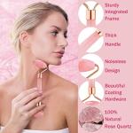 LeiCare Jade Roller for Face - Rose Quartz Face Roller Skin Care - Stone Facial Roller, Face Massager for Women, Relieve Stress, Remove Wrinkles Eye Puffiness