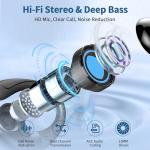 Wireless Earbuds, 2025 Bluetooth 5.4 Headphones Sport, 50Hrs HiFi Stereo Deep Bass Over-Ear buds with ENC Noise Cancelling Mic, IP7 Waterproof & LED Display Earphones with Earhooks for Workout/Running