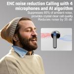 JBES Bluetooth Earbuds Wireless Headphones, 60H Deep Bass Ear Buds with 4 Noise Cancelling Microphone, IP5 Waterproof Earphones for iPhone Android Sports audifonos Bluetooth inalambricos (Black)