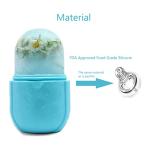 Ice Roller for Face and Eye,Facial Beauty Ice Roller Skin Care Tools, Facial Cube, Gua Sha Face Massage, Silicone Ice Mold for Beauty (Blue)