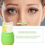 Ice Roller for Face and Eye, Gua Sha Facial Tools ,Puffiness Relief Ice Roller Skin Care ,Ice Facial Cube, Neck Massage, Silicone Ice Mold for Face Beauty,Self Care Gifts for Women (Green)
