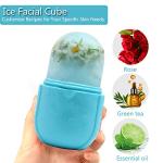 Ice Roller for Face and Eye,Facial Beauty Ice Roller Skin Care Tools, Facial Cube, Gua Sha Face Massage, Silicone Ice Mold for Beauty (Blue)