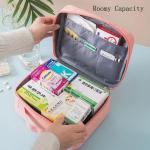 vividstarry Travel Medicine Bag Pill Bottle Organizer Storage Pouch Medication Carrying Case Carrier for Traveling Medical Supplies, Medications, Pills, Bottles, Vitamins, Supplements (Pink)