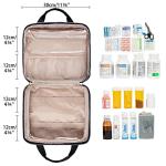 Leudes Travel Pill Bottle Organizer,Medicine Organizer and Storage,Home Medication Bag, Cases,Carrier for Pills,Vitamin,Fish Oil,Supplements for Women and Men (Large, Black)