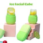 Ice Roller for Face and Eye, Gua Sha Facial Tools ,Puffiness Relief Ice Roller Skin Care ,Ice Facial Cube, Neck Massage, Silicone Ice Mold for Face Beauty,Self Care Gifts for Women (Green)
