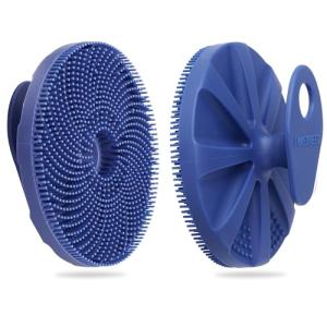 INNERNEED® More Hygienic Silicone Body Scrubber Exfoliating & Massaging Shower Brush, Bathing Tool, for All Skin Types, Lathers Well, Longer Service Life (Dark Blue)