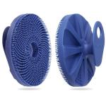 INNERNEED® More Hygienic Silicone Body Scrubber Exfoliating & Massaging Shower Brush, Bathing Tool, for All Skin Types, Lathers Well, Longer Service Life (Dark Blue)