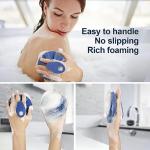 INNERNEED® More Hygienic Silicone Body Scrubber Exfoliating & Massaging Shower Brush, Bathing Tool, for All Skin Types, Lathers Well, Longer Service Life (Dark Blue)