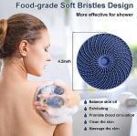 INNERNEED® More Hygienic Silicone Body Scrubber Exfoliating & Massaging Shower Brush, Bathing Tool, for All Skin Types, Lathers Well, Longer Service Life (Dark Blue)