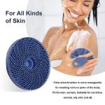 INNERNEED® More Hygienic Silicone Body Scrubber Exfoliating & Massaging Shower Brush, Bathing Tool, for All Skin Types, Lathers Well, Longer Service Life (Dark Blue)