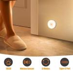 Electight 3 Pack Motion Sensor Light Indoor, Upgraded 14 LEDs Night Light USB Rechargeable, 3 Light Modes & Long Last Battery, Cordless Magnetic NightLight for Closet, Bedroom, Stairs - Warm White