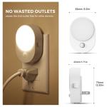 L LOHAS LED Motion Sensor Night Light,[2-PACK] Night Lights Plug into Wall,Motion Sensor and Dusk to Dawn Sensor,3000K Soft White,30/60/100lm Brightness Dimmable,Nightlight for Bathroom Hallway