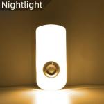 Bonashi 2 Pack LED Night Flashlight Motion Sensor Cut 3-in-1, Rechargeable Emergency Light, Auto Sensing Energy Saving Wall Mount Plug-in Light Portable LED Torch - Small Size Warm White