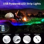 abtong LED Strips Lights USB Powered RGB Rainbow Chasing LED Lights Strip LED TV Backlight Strip with 17-Key RF Remote Color Changing Strip Lights Waterproof IP65 LED Rope Lights LED Lights 2M 6.54FT