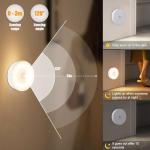 Electight 3 Pack Motion Sensor Light Indoor, Upgraded 14 LEDs Night Light USB Rechargeable, 3 Light Modes & Long Last Battery, Cordless Magnetic NightLight for Closet, Bedroom, Stairs - Warm White