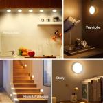 Electight 3 Pack Motion Sensor Light Indoor, Upgraded 14 LEDs Night Light USB Rechargeable, 3 Light Modes & Long Last Battery, Cordless Magnetic NightLight for Closet, Bedroom, Stairs - Warm White