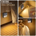 rechargeable battery night light motion sensor light indoor Warm White stair lights night light motion sensor stick on lights, Adjustable Brightness for Wall, Stairs, Cabinet, Hallway (1 Pack)