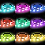 abtong LED Strips Lights USB Powered RGB Rainbow Chasing LED Lights Strip LED TV Backlight Strip with 17-Key RF Remote Color Changing Strip Lights Waterproof IP65 LED Rope Lights LED Lights 2M 6.54FT