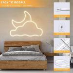 Lamomo LED Neon Lights, 12V Warm White Dimmable LED Strip Lights, 16.4ft/5m Waterproof LED Neon Rope Lights, Silicone 3000K Neon LED Strip for Bedroom Indoor Home Decor (Power Adapter Included)