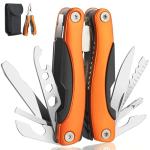 WIWUE GUO Needle Nose Pliers, Multi Tool, Hiking Essentials, Fathers Gifts, Pocket Knife, Multitool Pliers, Camping Knife with Holster and Nylon Sheath for Outdoor, Fishing, Hunting, Hiking
