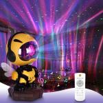 Star Galaxy Night Light Projector for Kids Bedrooms -Star Projector- Little Bee Projector Lamp- Galaxy Projector with Timing and Remote Control Functi