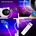 Astronaut Galaxy Projector Star Night Light with Moon Lamp, Starry Nebula Ceiling Projection with Timer, Remote Control and 360° Adjustable, Cool Gifts for Son Children Adults Teen Boys Girls