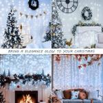 HEYFUNi 304 LED Curtain Lights Outdoor, 9.8Ft*9.8Ft Hanging String Lights Plug in with 8 Modes, Connectable Curtain Fairy Lights for Bedroom, Dorm, Christmas, Wall, Backdrop, Wedding Decor, White