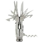 SOG PowerLitre Mini Utility Multi-Tool w/ 19 Lightweight Tools, Compact 5 Inch Long Utility Tool with Knife, Screwdriver, Hex Bit Holder, Stone Wash