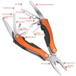 WIWUE GUO Needle Nose Pliers, Multi Tool, Hiking Essentials, Fathers Gifts, Pocket Knife, Multitool Pliers, Camping Knife with Holster and Nylon Sheath for Outdoor, Fishing, Hunting, Hiking