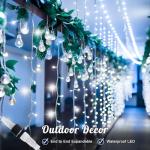 HEYFUNi 304 LED Curtain Lights Outdoor, 9.8Ft*9.8Ft Hanging String Lights Plug in with 8 Modes, Connectable Curtain Fairy Lights for Bedroom, Dorm, Christmas, Wall, Backdrop, Wedding Decor, White