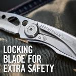 LEATHERMAN, Skeletool KBX Pocket Multitool with Knife and Bottle Opener, Stainless Steel