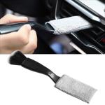 Car Double Head Clean Brush, 2 in 1 Duster for Car Clean, Car Interior Dust Detailing Brush for Air Vents Dashboard Screen, Soft Car Cleaning Tool Accessories (Black)