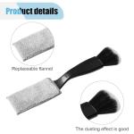 Car Double Head Clean Brush, 2 in 1 Duster for Car Clean, Car Interior Dust Detailing Brush for Air Vents Dashboard Screen, Soft Car Cleaning Tool Accessories (Black)