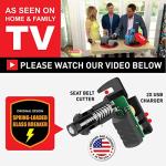 Ztylus Stinger Car Emergency Escape Tool, Spring-Loaded Window Breaker, Car Safety Hammer, Seatbelt Cutter and Window Glass Breaker, USB Car Charger, 2 USB Ports Max 2.4A (Black)