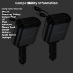 [2 Pack] Retractable Car Charger 4 in 1 Fast Car Phone Charger 69W, USB C Car Truck Accessories Adapter with 2X Retractable Charger Cords and 2X USB Ports for i Phone 17/16/15/14, for Samsung S25/S24