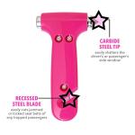 Super-Cute Safety Hammer - Emergency Automotive Escape Hammer Tool, Seat Belt Cutter & Car Window Break Tool - Pink, 1 Count