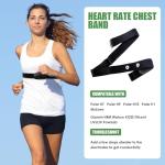 Heart Rate Monitor Chest Band for Polar H10 H9 H7, Adjustable Waterproof Soft Replacement Chest Strap Compatible with Polar Wearlin Garmin Dual Running HRM (Black Length 25.6"-37.4")