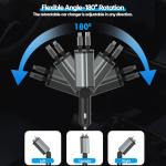 4 in 1 Retractable Car Charger Fast Charging for iPhone 17,2Pack 66W Quick Car i Phone Charger 2.6ft Cord USBC Apple Adapter Block Quick Charge for iPhone 17 Air/17 Pro/16e/16/15Pro/Plus/14/13/12,iPad